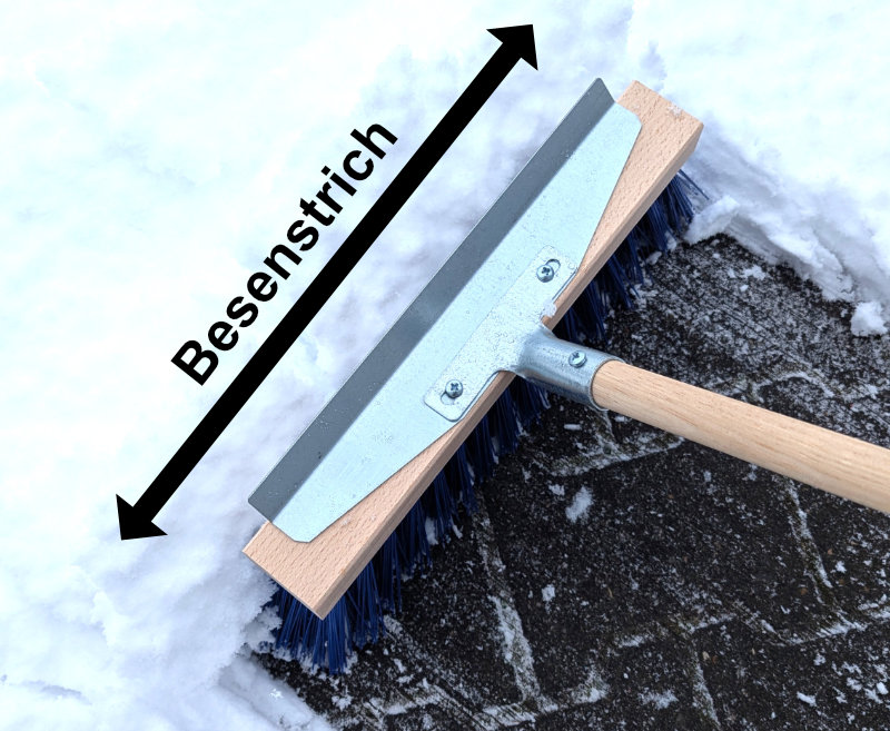 Winterbesen mit Massangabe fuer den Besenstrich