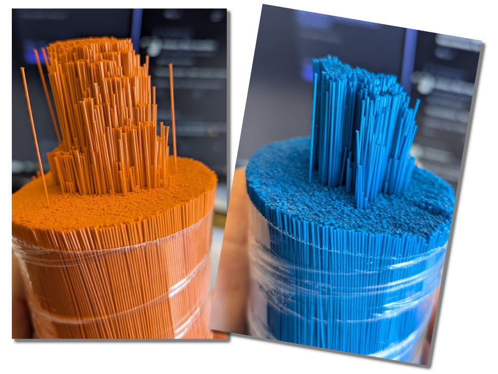 Filament in Orange und Blau