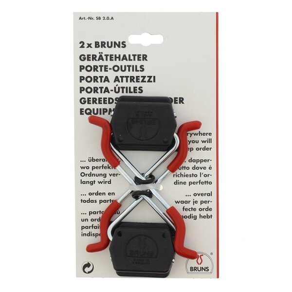 2 Stück Bruns Gerätehalter für Wand- und Geräteschienen SB 2.0 A