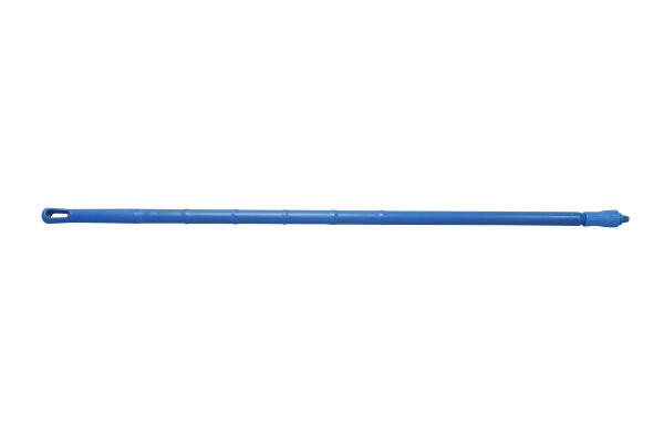 Einteilige ergonomische Stiele, 1500 x 32 mm PP verstärkt, blau mit Außengewinde