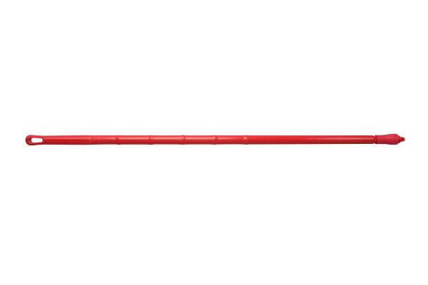 Einteilige ergonomische Stiele, 1500 x 32 mm PP verstärkt, rot mit Außengewinde