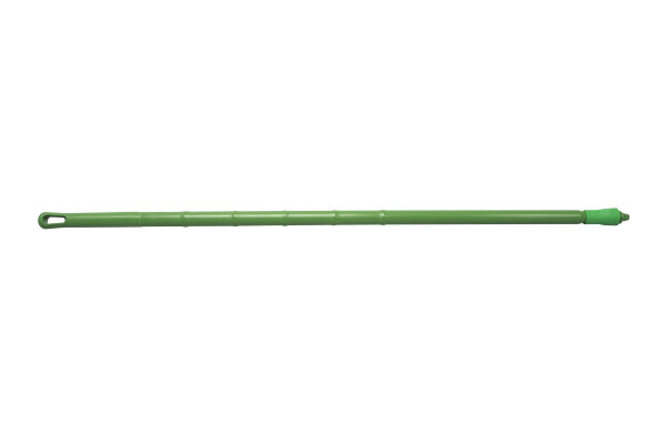 Einteilige ergonomische Stiele, 1500 x 32 mm PP verstärkt, grün mit Außengewinde