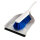 Kehrgarnituren, Handfeger + Schaufel, 360 x 210 mm, Polyester, PBT 0.25, geschlitzt, blau