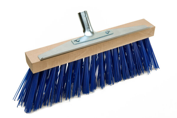 Winterbesen, blaue Borste, Metallhalter + Kratzleiste