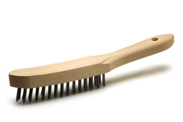 Stahldrahtbürsten, Holz, 4-reihig