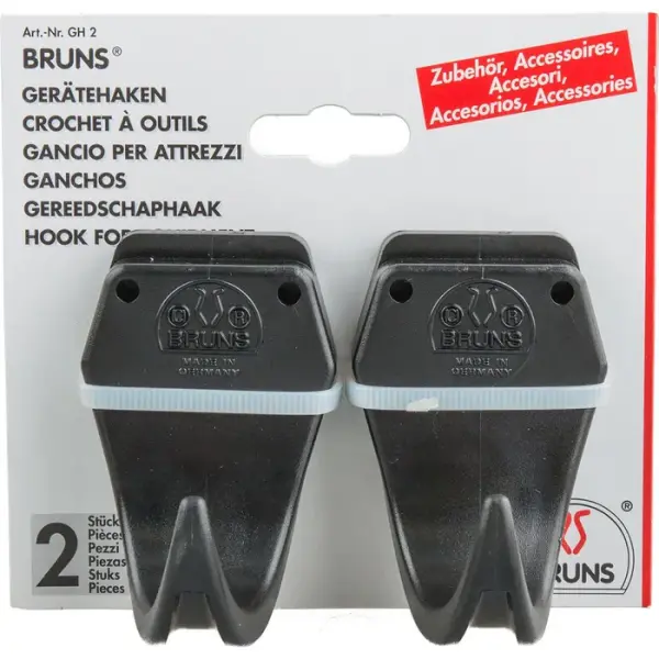 2 Stück Bruns Gerätehaken für Wand- und Geräteschienen  (GH 2)