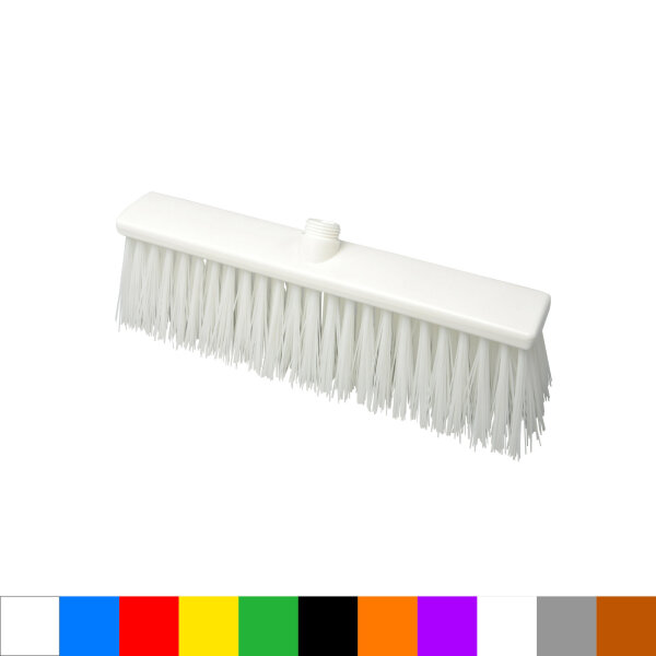 Straßenbesen extra langer Schnitt, hart, 400 x 60 mm, Polyester (PBT) 1.0, Außengewinde