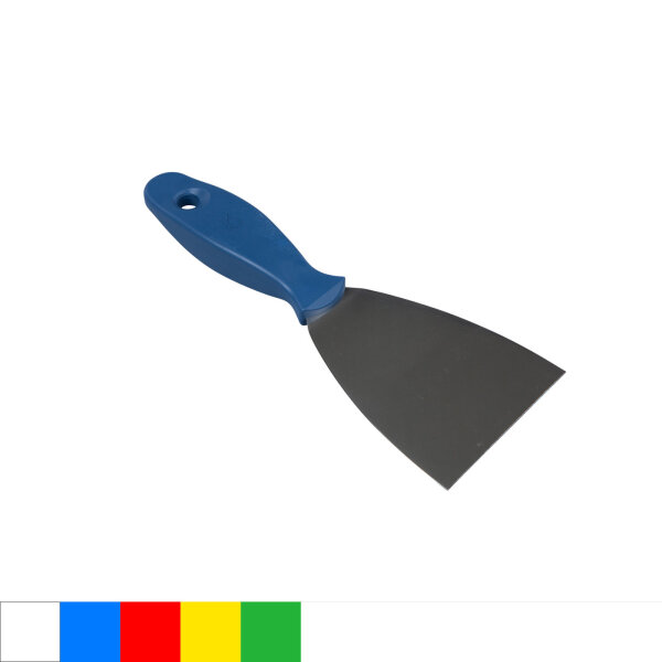 Edelstahlspachtel mit Polypropylen-Griff, voll detektierbar,80 x 220 mm hart 1 mm, 304