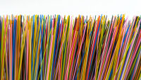 Handfeger, 285 mm, "Konfetti", PET - Farbmix, unlackiert