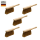 5 x Handfeger Set, 280 mm, Kokos, Natur