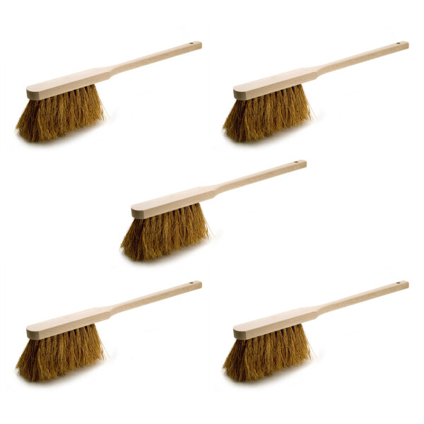 5 x Handfeger Set, 430 mm, Kokos, Natur