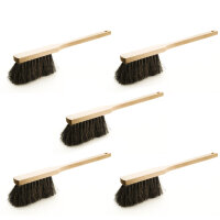 5 x Handfeger Set, 430 mm, Arenga, mit Aufhängeloch, Natur