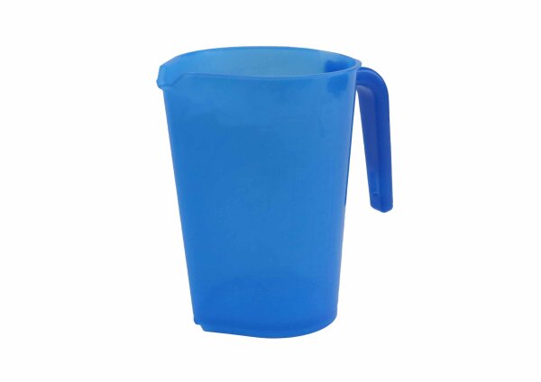Messbecher, 2 Liter, mit Gusslippe und innenliegender Messskala, stapelbar, blau