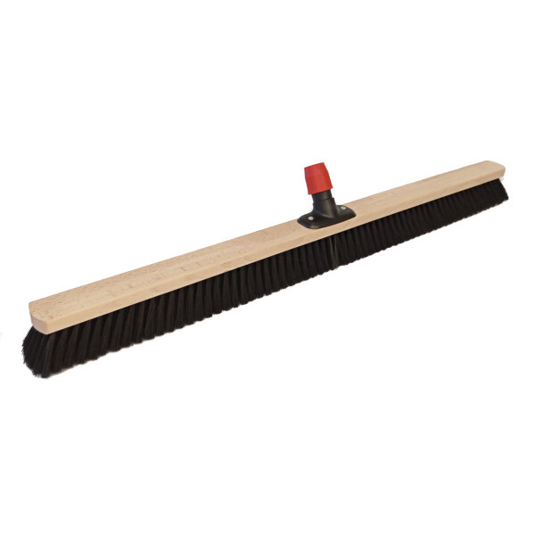 Saalbesen, 1000 mm, feine schwarze PET-Borste, mit Universalstielhalter mit Überwurfmutter Ø 28 mm