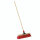 Saalbesen, PET Kunstfaser rot, 400 mm, Universalstielhalter mit Überwurfmutter Ø 24 mm, mit 1400 mm Holzstiel Ø 24 mm