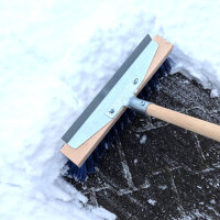 Winterbesen, blaue Borste, 28 er Metallhalter + Kratzleiste und 1500 mm Holzstiel Ø 28 mm