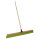 Saalbesen, PET Kunstfaser neongrün, 1000 mm, Universalstielhalter mit Überwurfmutter Ø 28 mm, mit 1600 mm Holzstiel Ø 28 mm