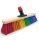 Saalbesen, 400 mm, "Regenbogen", PET-Farbmix, Universalstielhalter mit Überwurfmutter Ø 24 mm