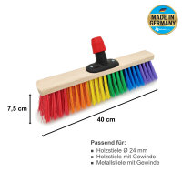Saalbesen, "Regenbogen", PET-Farbmix, 400 mm,...