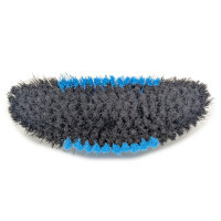 Waschbürste, 260 x 85 mm, schwarz/hellblau, PBT 0.30 mm geschlitzt, Borstenlänge 55 mm, mit Wasserdurchlauf