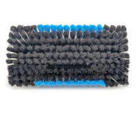 Waschbürste, 240 x 83 mm, High/Low, schwarz/hellblau, PBT 0.30 mm geschlitzt, Borstenlänge 55 mm, mit Wasserdurchlauf