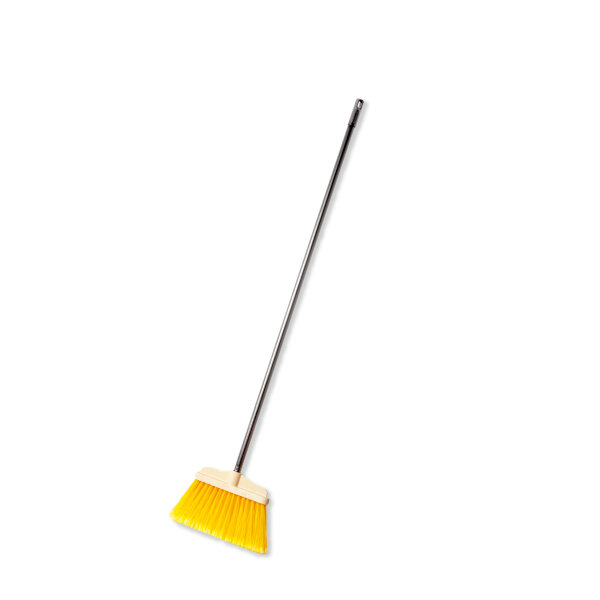 Gartenbesen, gelbe kräftige Borste, inkl. Metallbesenstiel