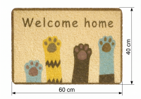 Fußmatte, Curly Print, 600 x 400 mm, beige, Welcome...