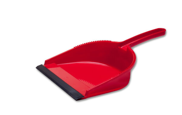 Kehrschaufel, mit Lippe, rot, für Noppenhandfeger